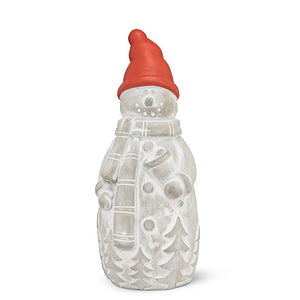 Red Hat Snowman w/Bell-9"H
