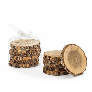 Natural Bark Coasters/Discs. Set of 6