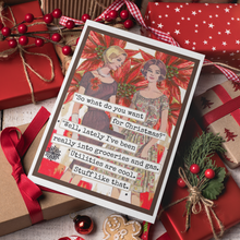 Load image into Gallery viewer, Funny Christmas Card. Really Into Groceries and Gas. Vintage