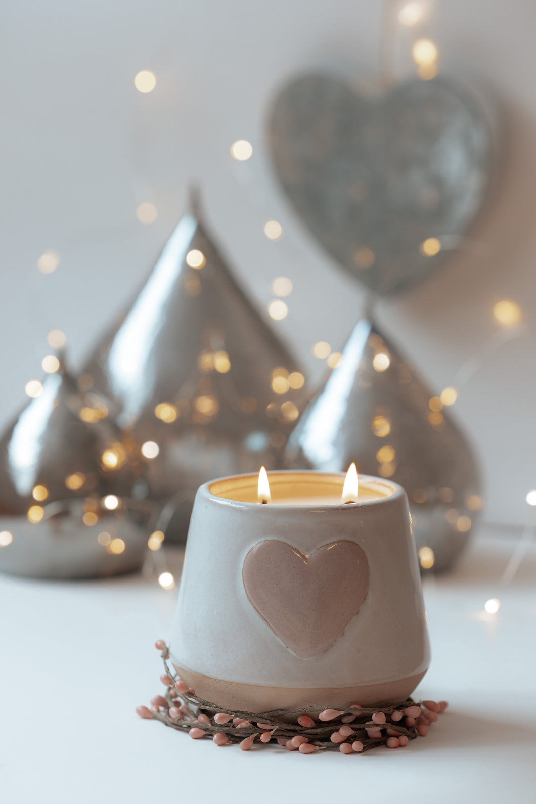 Heart Candle - Pink