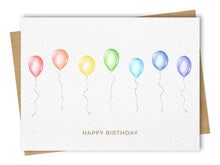 Load image into Gallery viewer, &quot;Happy Birthday&quot; Balloon Card, Includes Kraft Envelope: Square