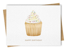 Load image into Gallery viewer, &quot;Happy Birthday&quot; Cupcake Card, Includes Kraft Envelope: Square