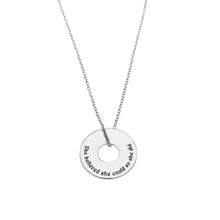 Load image into Gallery viewer, She Believed Disc Necklace | Quote Jewellery: Silver