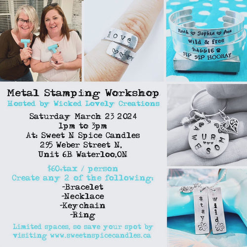 Metal Stamping Workshop - Saturday March 23 2024 from 1pm-3pm