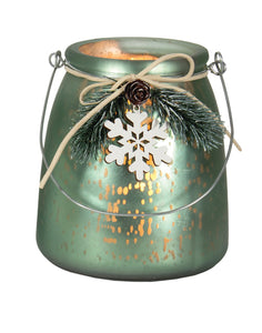 Green Lantern Snowflake- tea light/votive holder