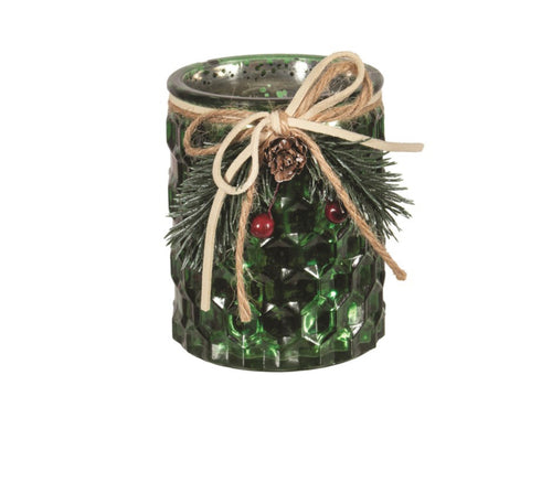 Green Mercury Glass Votive Holder