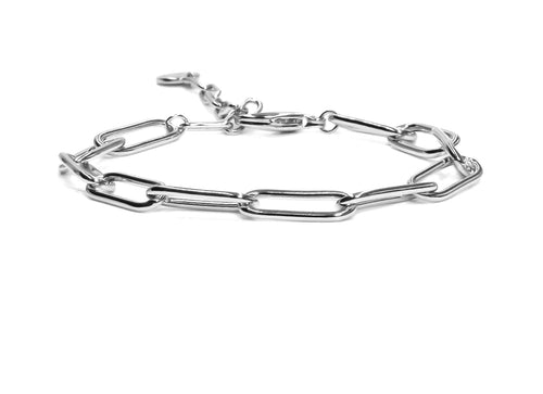 Connection Paperclip Chain Bracelet Silver