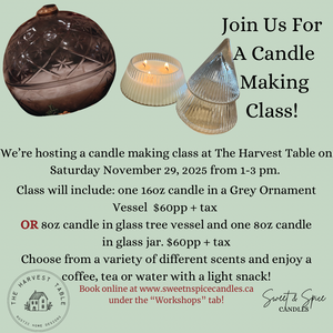 Candle Class @ The Harvest Table - 1258 Talbot Street Unit B St. Thomas November 29, 2025