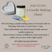 Load image into Gallery viewer, Valentines Day Candle Making Class at Covenant Cafe 355 Erb St W Waterloo