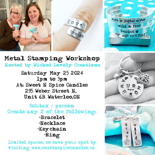 Metal Stamping Workshop - Saturday May 25, 2024 from 1pm-3pm