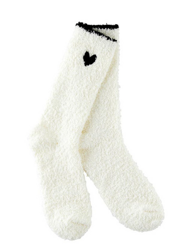Cozy Socks - Black Trim/Black Heart