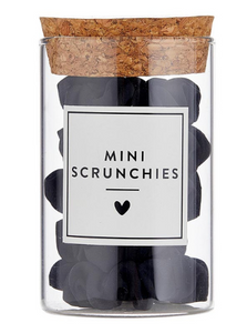 Mini Satin Scrunchies -Black