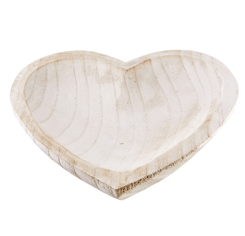 PAULOWNIA HEART BOWL-WHITE