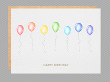 Load image into Gallery viewer, &quot;Happy Birthday&quot; Balloon Card, Includes Kraft Envelope: Square