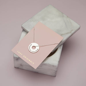 She Believed Disc Necklace | Quote Jewellery: Silver