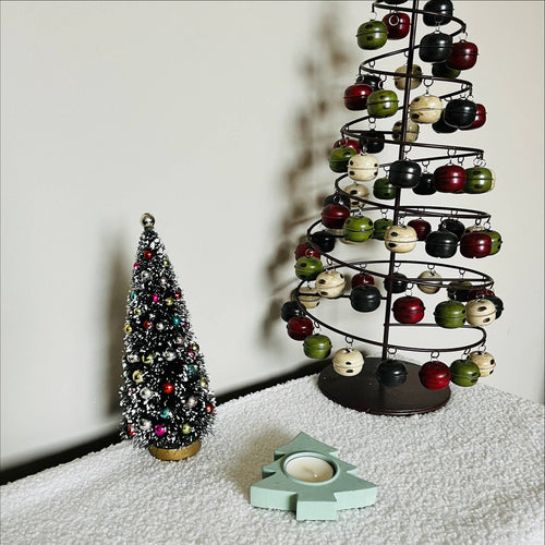 Christmas Tree Tea Light Candle Holder | Holiday | Handmade: Sage Green