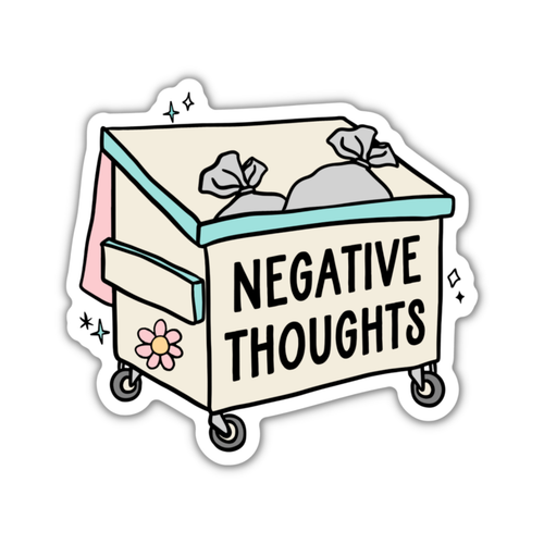 Negative Thoughts Vinyl Sticker: On a Backing Card