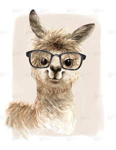 High Quality Nursery Print of Animals on Watercolour Paper: Llama