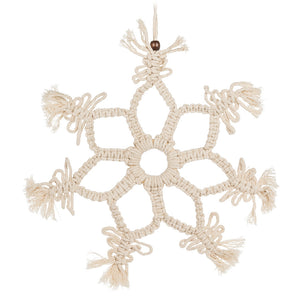 Lg Snowflake Macrame Ornament