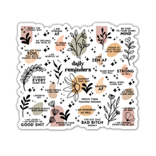 Load image into Gallery viewer, Sassy Daily Reminders Vinyl Sticker: On Backing Card