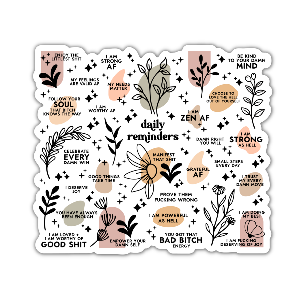 Sassy Daily Reminders Vinyl Sticker: On Backing Card