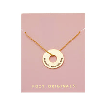 Load image into Gallery viewer, Grateful Disc Necklace | Quote Jewellery: Gold