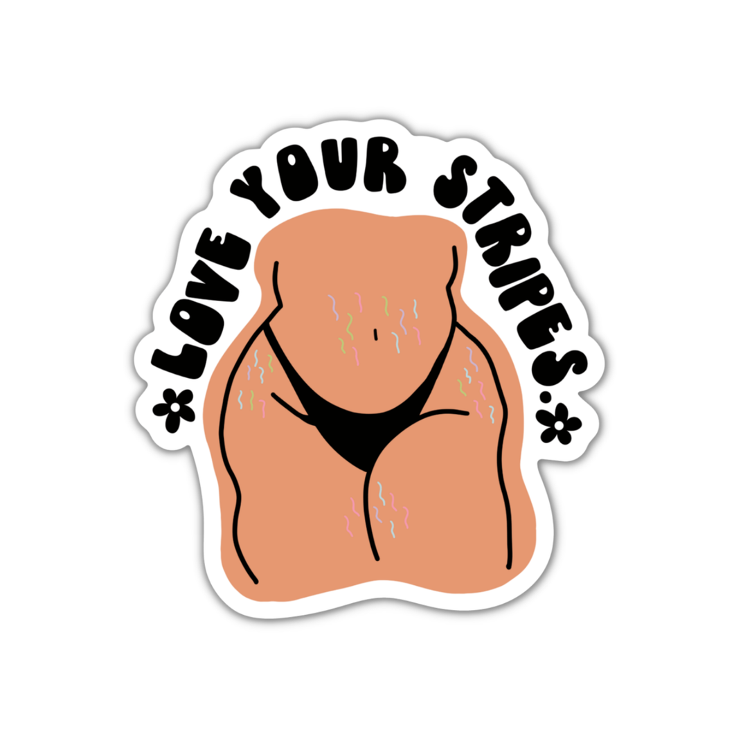 Love Your Stripes Vinyl Sticker: On a Backing Card
