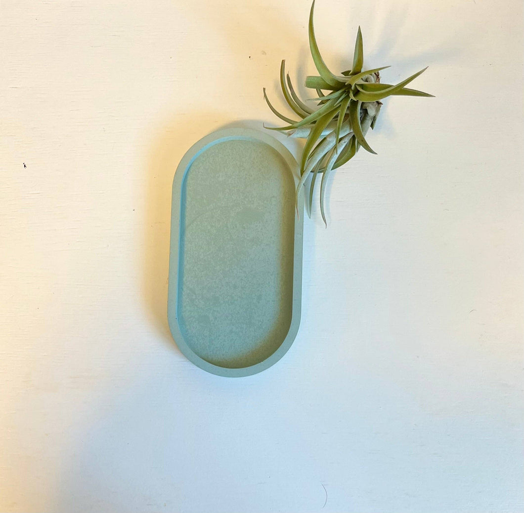 Concrete Oval Trays: Sage Green
