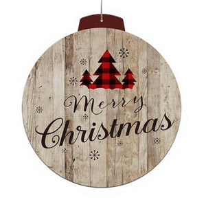 Round Plaid Tree LED Wall Art