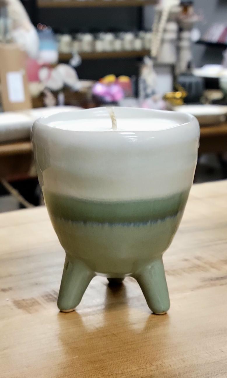 Green Tripod Candle