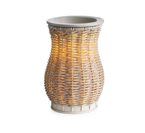 Graywash Wicker Deluxe Illumination Fragrance Warmer