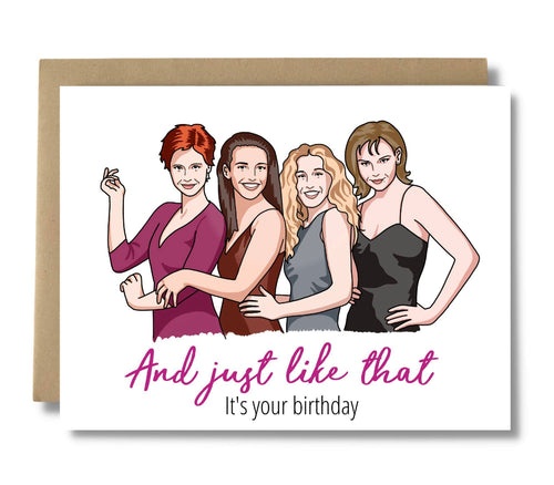 Miranda, Charlotte, Carrie, Samantha Birthday Card