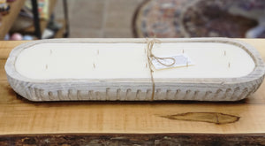 White Washed Dough Bowl
