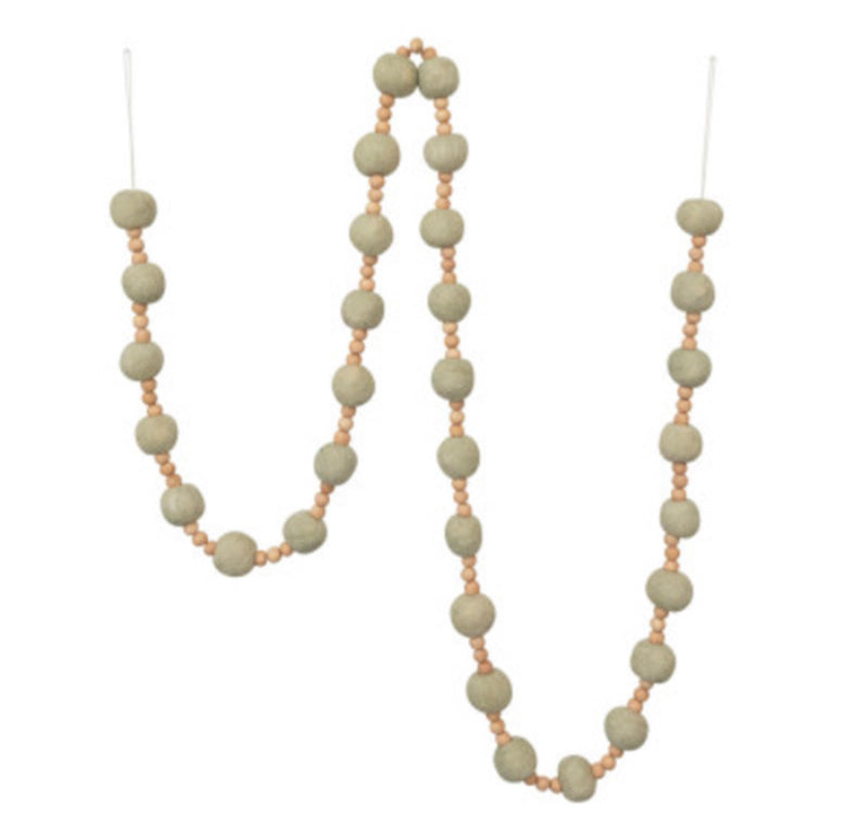 72”L Wool felt ball garland