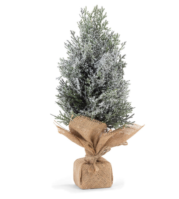 Snowy Tree with Burlap Base