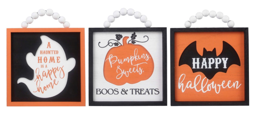 Wood Framed Halloween Sign