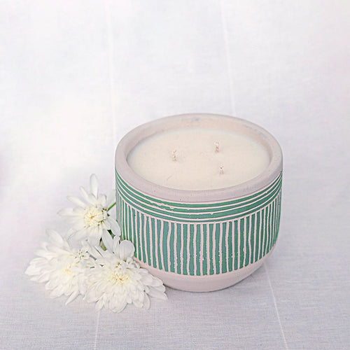 3-Wick Candle in Green Plant Pot