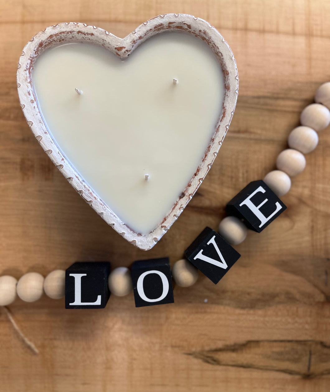 Heart Candle Clay Vessel