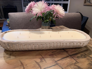 White Washed Dough Bowl