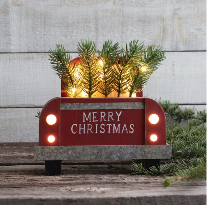 Merry Christmas Vintage Truck Trunk LED