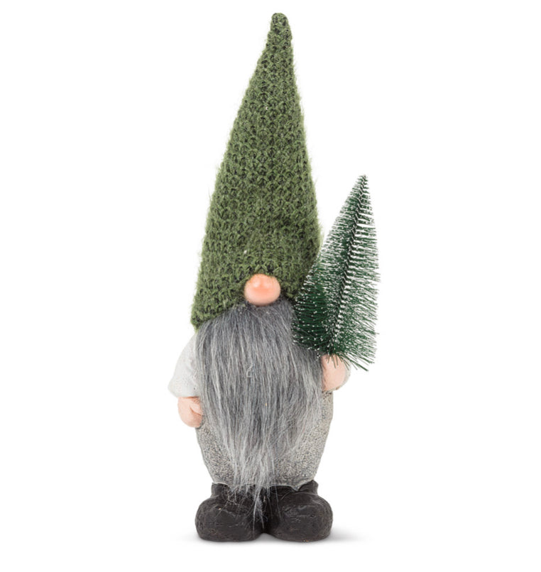 Gnome With Knit Hat & Tree