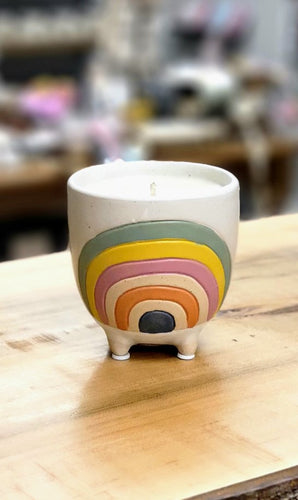 Citronella- 36oz Large Rainbow Plant Pot Candle