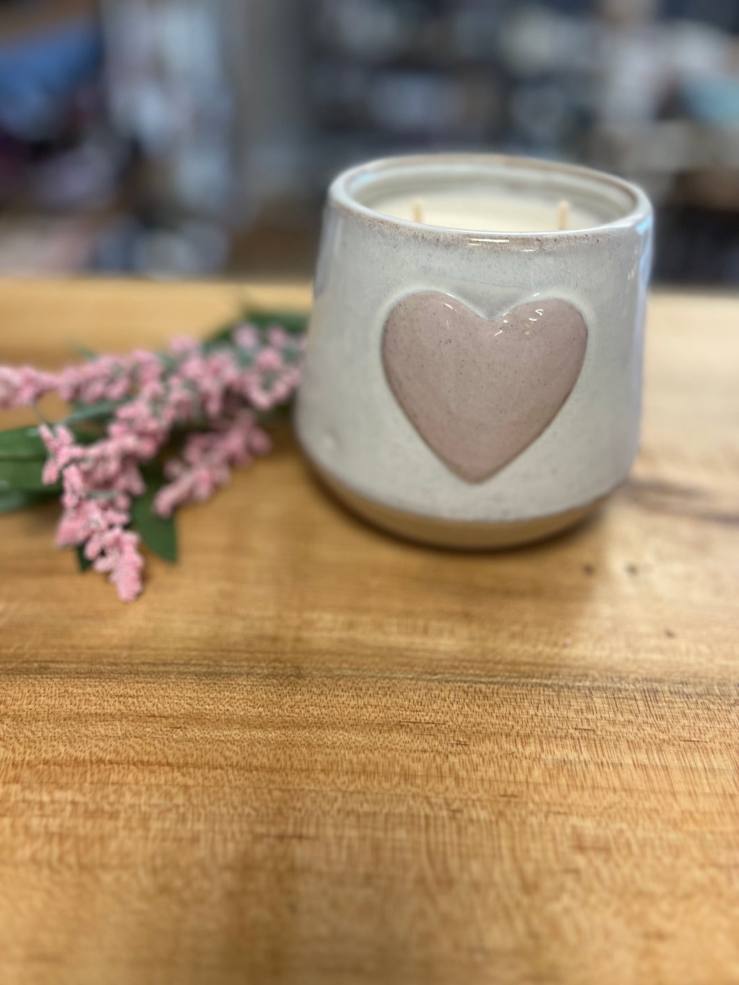 Heart Candle - Pink