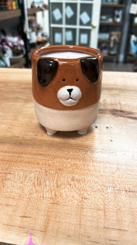 Mini candle in Dog Planter