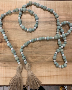 72L Paulownia Wood Bead Garland