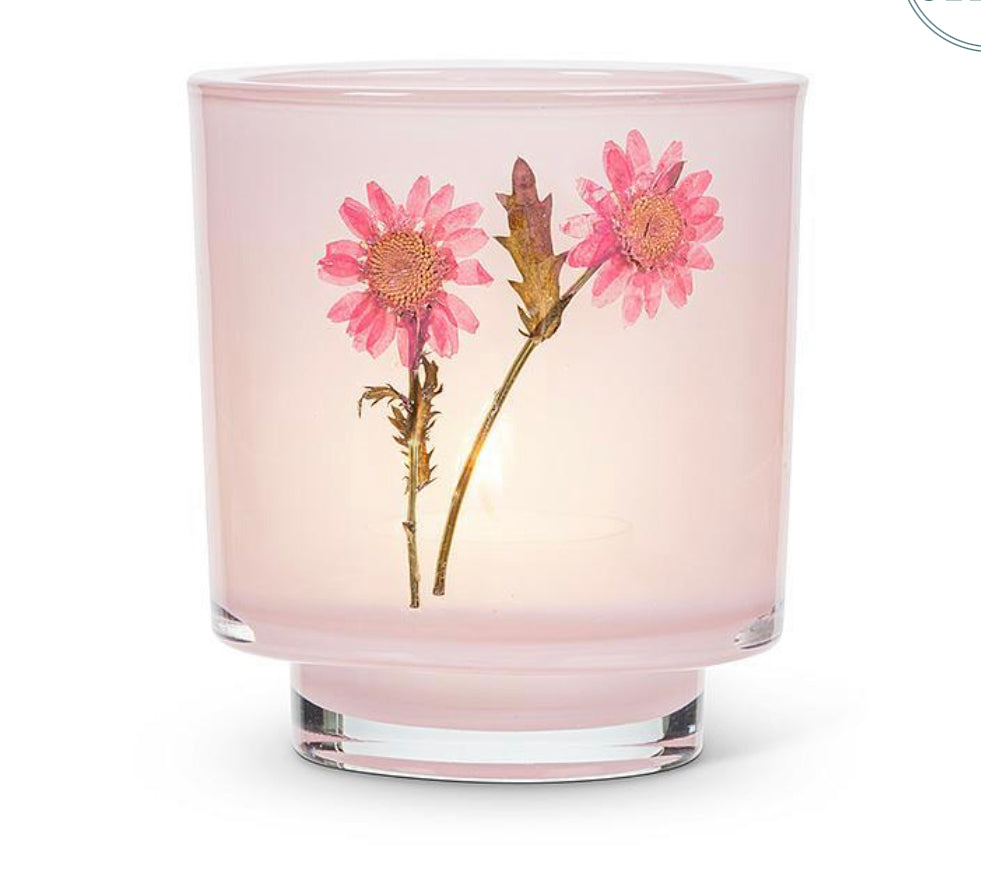 Pressed Flower Jar Candles