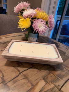 Rectangle White Washed Dough Bowl